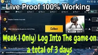 (Week 1 Only) Log Into The game on a total of 3 days | Pubg Mobile New Update