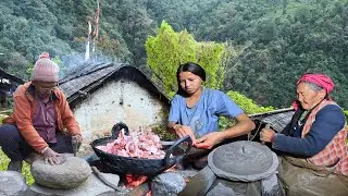 How to Make a Handmade Stone Mill | Grinding Millet into Flour & Cooking in Village Kitchen
