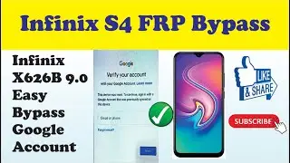 Infinix  S4 FRP Bypass | Infinix X626B Bypass Google Account | 9.0