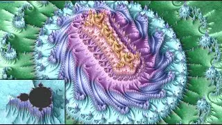 3D Decorated Mandelbrot Zoom - Nesting of the four