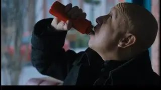 uncle fester says MMM and drinks ketchup