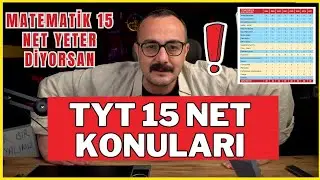 TYT Mathematics 15 NET Topics | Verbal and Language Sections