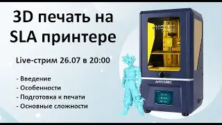 [Запись стрима] Основы печати на фотополимерном SLA 3D принтере | Anycubic Mono SE Resin Printer