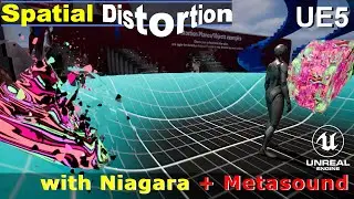 Environment Distortion with Metasound synchronization, and Niagara effects on Unreal Engine 5
