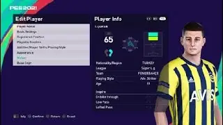 tiago çukur face e football pes 2021 fenerbahçe