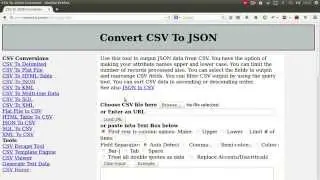 How to convert CSV to JSON Tutorial online