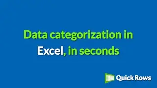 How to categorize data in Excel with QuickRows