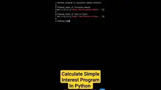 Simple Interest Program in Python