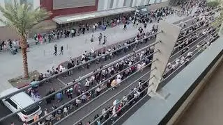 outside the stadium at the miku concert 2024