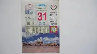 31 aralık 2023 pazar günü takvim yaprağı