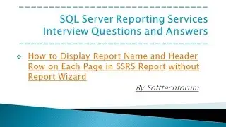 How to Display Report Name and Header Row on Each Page in SSRS Report without Report Wizard Part XVI