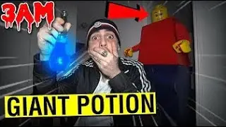 (IT WORKED) USING GIANT POTION FROM THE DARK WEB ON A LEGO MAN AT 3AM!! _GIANT LEGO MAN_