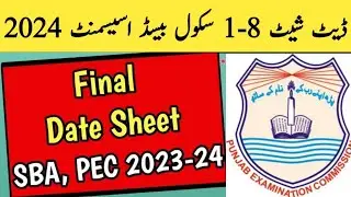 News About PEC Exam Final Term Date Sheet 2024 | School Based Assessment Annual term | 3rd term 2024