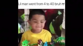 Kid goes from 4 to 40 on his real quick on his 4th Birthday