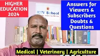 Medical/Vet/Agri Counselling: Answers for Viewers & Subscribers Doubts & Questions #ktvschool #neet