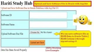 Upload and Save Software Exe in Oracle Database as BLOB Data Asp.Net C# | Hindi | Free Online Learn