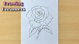 How to Draw Rose Easy Step by Step || Rose Easy Drawing