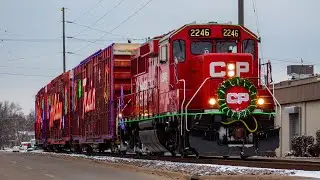 The Canadian Pacific Kansas City 2023 Holiday Train in Eastern Iowa [4K]