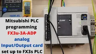 Mitsubishi PLC programming FX3u-3A-ADP analog input/output card set up to FX3s PLC. Eng