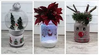 DIY NAVIDAD CREA LINDAS MANUALIDADES CON TARROS DE CRISTAL 🎄🌟