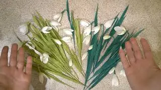 Подснежники из гофрированной бумаги.