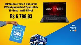 Notebook acer nitro 5 intel core i5 13420h 8gb memória 512gb ssd tela 15.6 linux - anv15-51-50kd