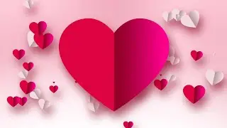 Flat Red Heart Loop Animation Background video | Free Version Footage