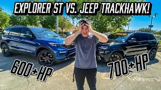 Tuned 2020 Ford Explorer ST vs. 2018 Jeep Trackhawk Stock | Dig Race | ScattyVlogs