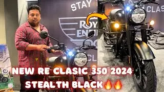 2024 Royal Enfield Classic 350 Stealth Black 🔥Full Details Review || New Changes || New Colours