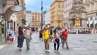 Vienna Walk Kärntner Straße & Graben, July 2023 | 4K HDR
