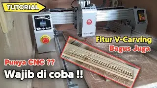 Mesin CNC Router Kayu - Membuat V Carving  dengan V bit 90 derajat