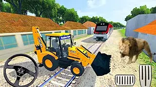 JCB Bulldozer Driving Mod Stops The Train Bus Simulator Indonesia Android Gameplay2024