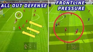 Frontline Pressure & All Out Defence Tactics Explained with Gameplay | PES 2021 Mobile