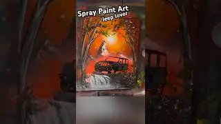 2 minute Jeep spray paint art Time Lapse #spraypaintart #shorts #spraypaintart #art