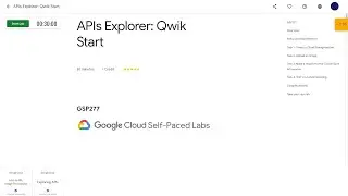 Qwiklabs | APIs Explorer: Qwik Start [GSP277]