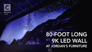 80-ft long LED video wall and 8-ft long LED tunnel at Jordan's Furniture, Farmington CT