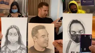 Devon Rodriguez Art Reaction | Devon Rodriguez Drawing Portraits On The NYC Subway