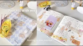 starting my new journal | journal with me, journal flip through | ft. Stamprints 🧸️🎐