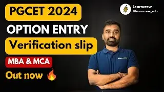 PGCET 2024 - Option Entry link is live ! | Verification slip download | College fee structure #pgcet