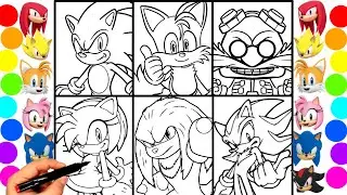 Sonic Coloring Pages NEW Sonic Team NEW Sonic in the movie 3 Tails, Knuckles,Amy Rose compilation 8