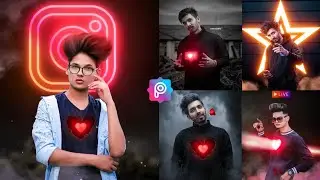 Instagram Heart Effect | Glow Instagram Concept PicsArt Editing Hindi | Viral  Glow Heart | RTWORLD