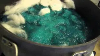 Breaking Wilton's Delphinium Blue Food Coloring on Space Dyed Roving