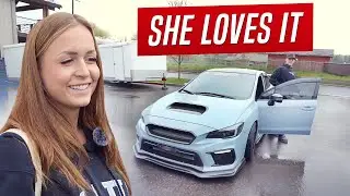 HER REACTION TO THE 800HP SUBARU STI!