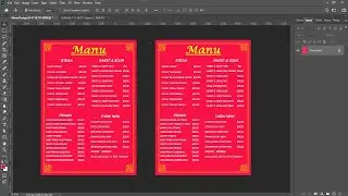 Menu Card design in photoshop || Menu Card Design in Photoshop | Photoshop Practice