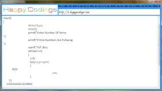 Program for Prime Number Generation C Code Example