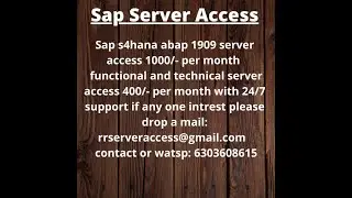 Sap s4hana abap 1909 server access