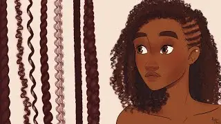 TESTANDO PINCEIS DE TRANÇAS + CABELO CACHEADO 😍 (o jeito mais fácil de desenhar cabelos!)