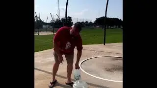 Make concrete grippier for shot put, discus throw, and hammer throw.