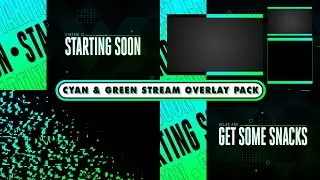 Cyan & Green Animated Stream Overlay Pack | Twitch Stream Overlay Pack | Polar Stream Overlay Pack