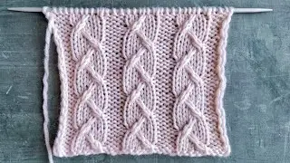 An interesting version of the pattern with braids for knitting sweaters, hats, stoles